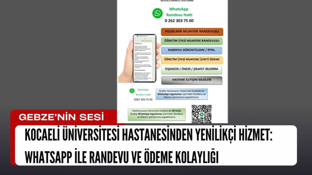 KOCAELİ ÜNİVERSİTESİ HASTANESİ WHATSAPP İLE RANDEVU ALMA  VE ÖDEME 